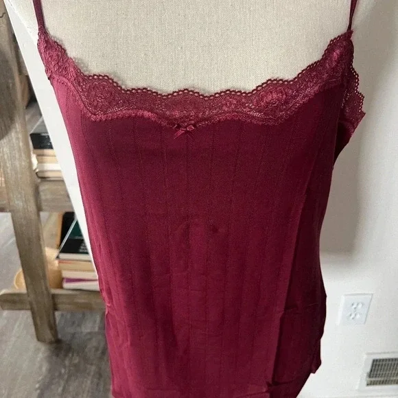 CALIDA Burgundy Tank with Lace Detail Adjustable Straps L - Picture 4 of 4
